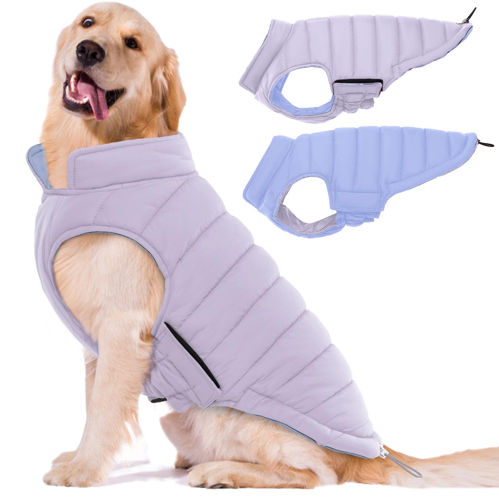 Lelepet — Chamarra Reversible Acolchada para Perro, Resistente al Viento y Agua, para Perros Pequeños