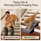 NRYDEPET Rampa para Escaleras de Perros — Paquete de 2, Superficie Suave de Espuma para Perros Pequeños y Seniors Menores de 14 kg, Funda Lavable, Asistencia Interior para Razas de Patas Cortas o Perros Cautelosos