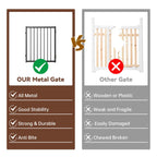 Corralito y Reja Divisoria de Metal para Perros — Puerta Abatible, Plegable y Autoportante para Interiores