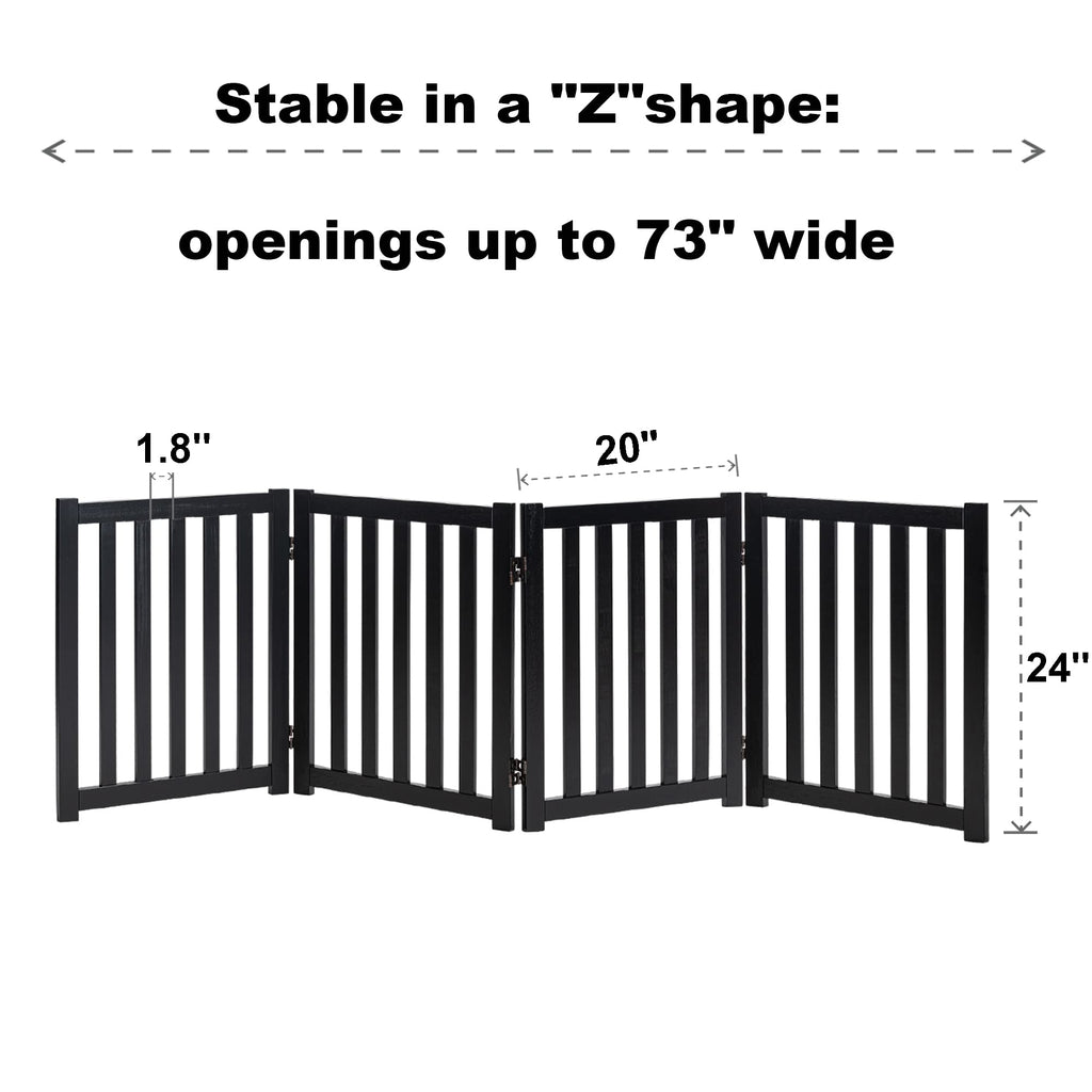 LZRS — Reja de Madera de Roble Plegable Independiente para Mascotas, Puerta de Seguridad Interior para Perros