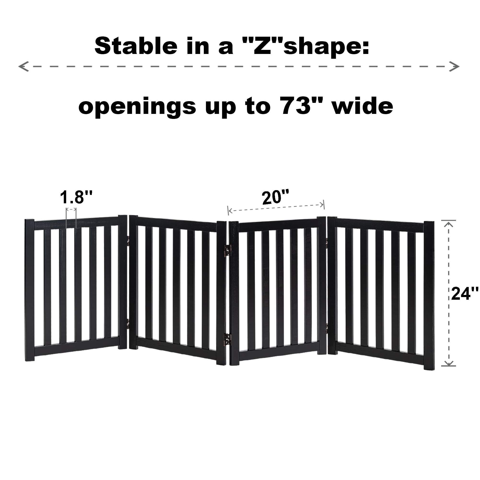 LZRS — Reja de Madera de Roble Plegable Independiente para Mascotas, Puerta de Seguridad Interior para Perros