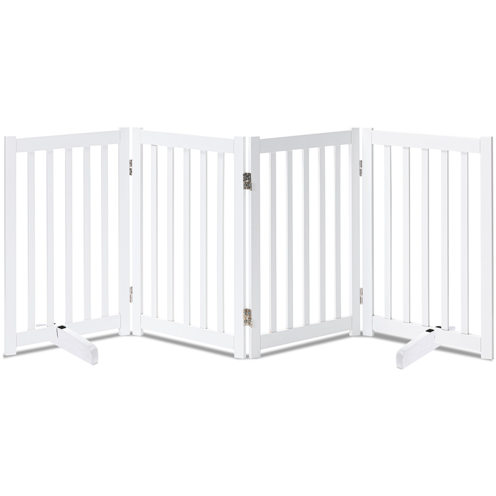 LZRS — Reja de Madera de Roble Plegable Independiente para Mascotas, Puerta de Seguridad Interior para Perros