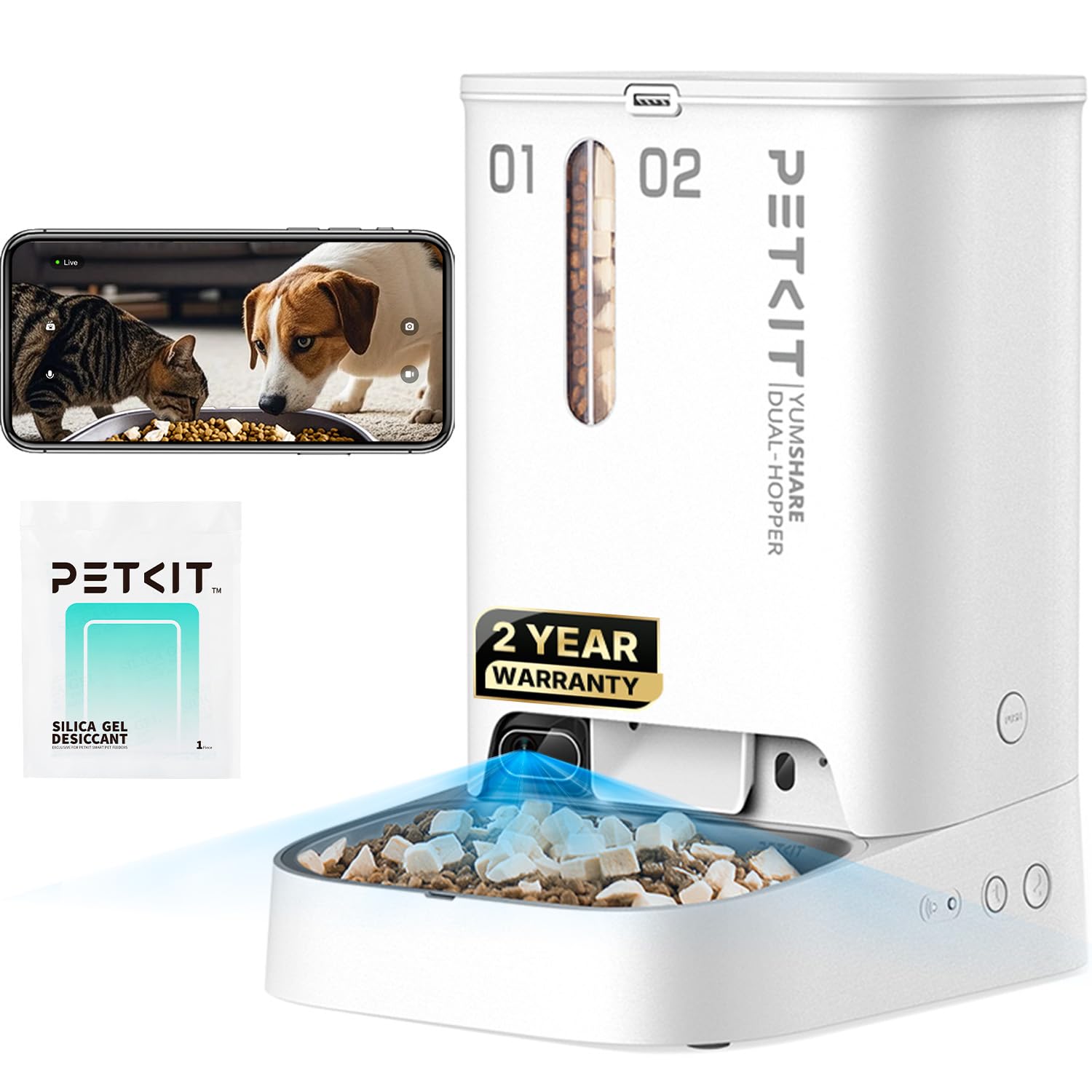 PETKIT — Comedero Automático con Cámara HD 1080P y Visión Nocturna para Gato y Perro Pequeño