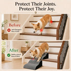 NRYDEPET Rampa para Escaleras de Perros — Paquete de 2, Superficie Suave de Espuma para Perros Pequeños y Seniors Menores de 14 kg, Funda Lavable, Asistencia Interior para Razas de Patas Cortas o Perros Cautelosos