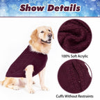 Suéter Tejido Térmico con Cuello Alto para Perros — Jersey Clásico de Punto Cable Cálido para Cachorros y Gatos Pequeños, Medianos y Grandes