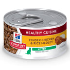 Hill's Science Diet Kitten Healthy Cuisine — Alimento Húmedo para Gatitos con Pollo y Arroz, Latas de 2.8 oz, Paquete de 24