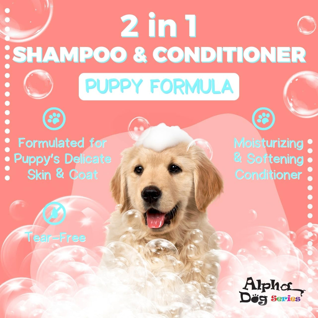 Alpha Dog Series — Shampoo y Acondicionador 2 en 1 con Aloe Vera para Perro, Fórmula Natural, pH Balanceado y Sin Lágrimas