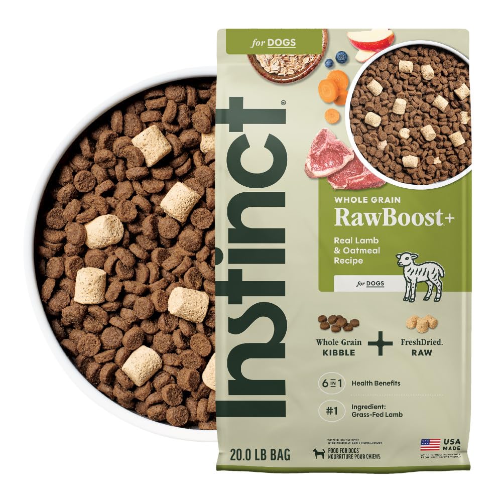 Instinct RawBoost Whole Grain — Alimento para Perro con Trozos de Pollo Crudo Deshidratado y Granos Enteros