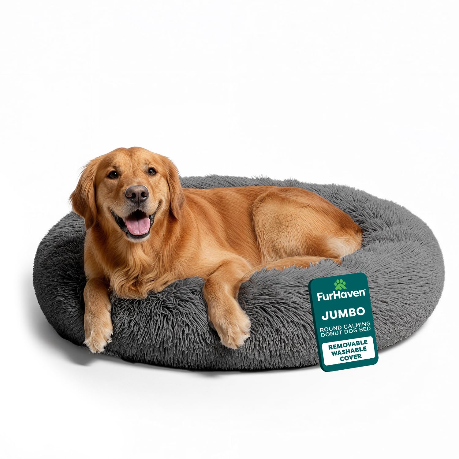 FurHaven Calming Cuddler — Cama Donut Calmante de Peluche para Perros y Gatos