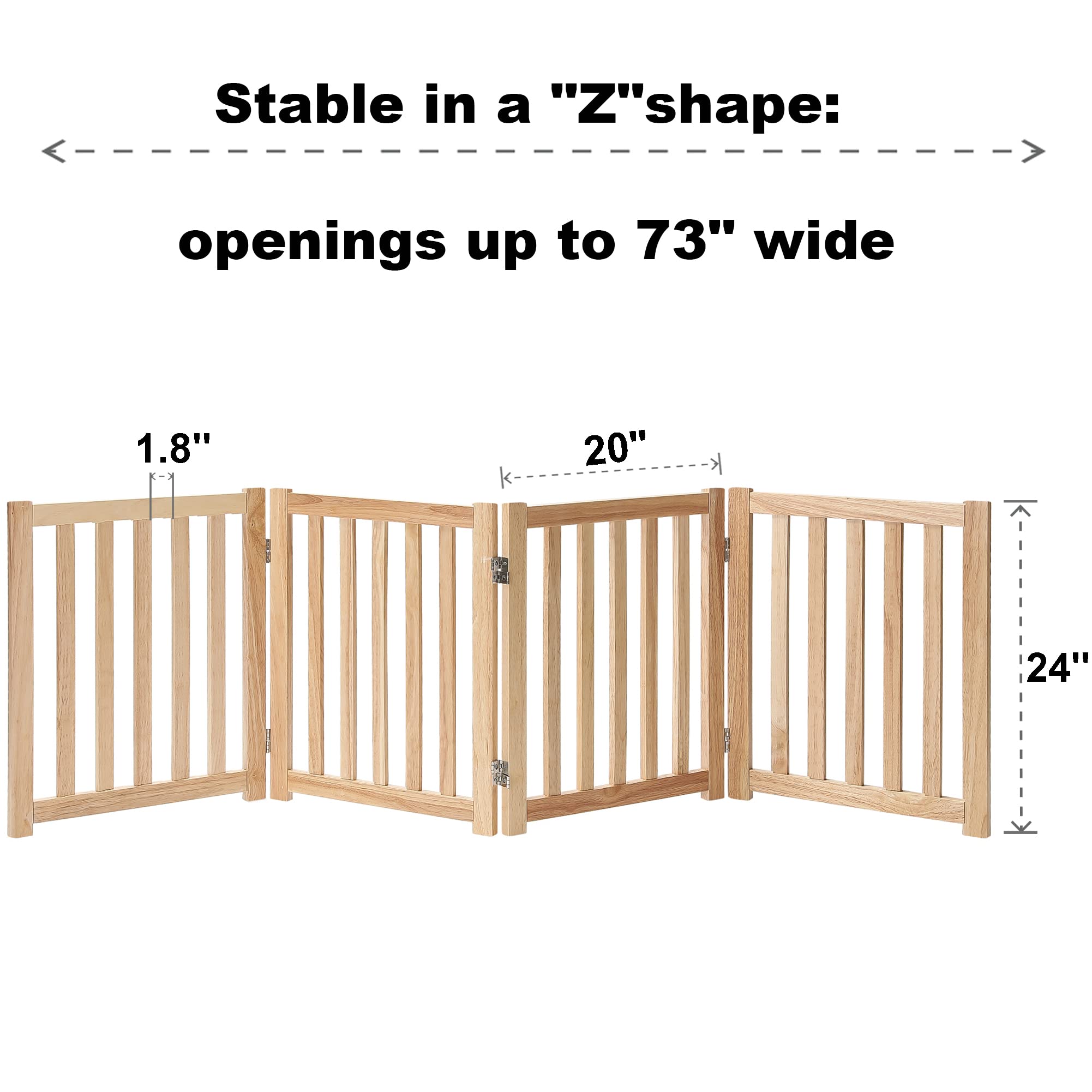 LZRS — Reja de Madera de Roble Plegable Independiente para Mascotas, Puerta de Seguridad Interior para Perros