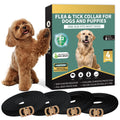 Puyrzoe Collar Antipulgas y Garrapatas para Perros y Cachorros — Paquete de 4 Collares con 32 Meses de Protección, Impermeable, Ajustable y de Liberación Lenta (Negro)