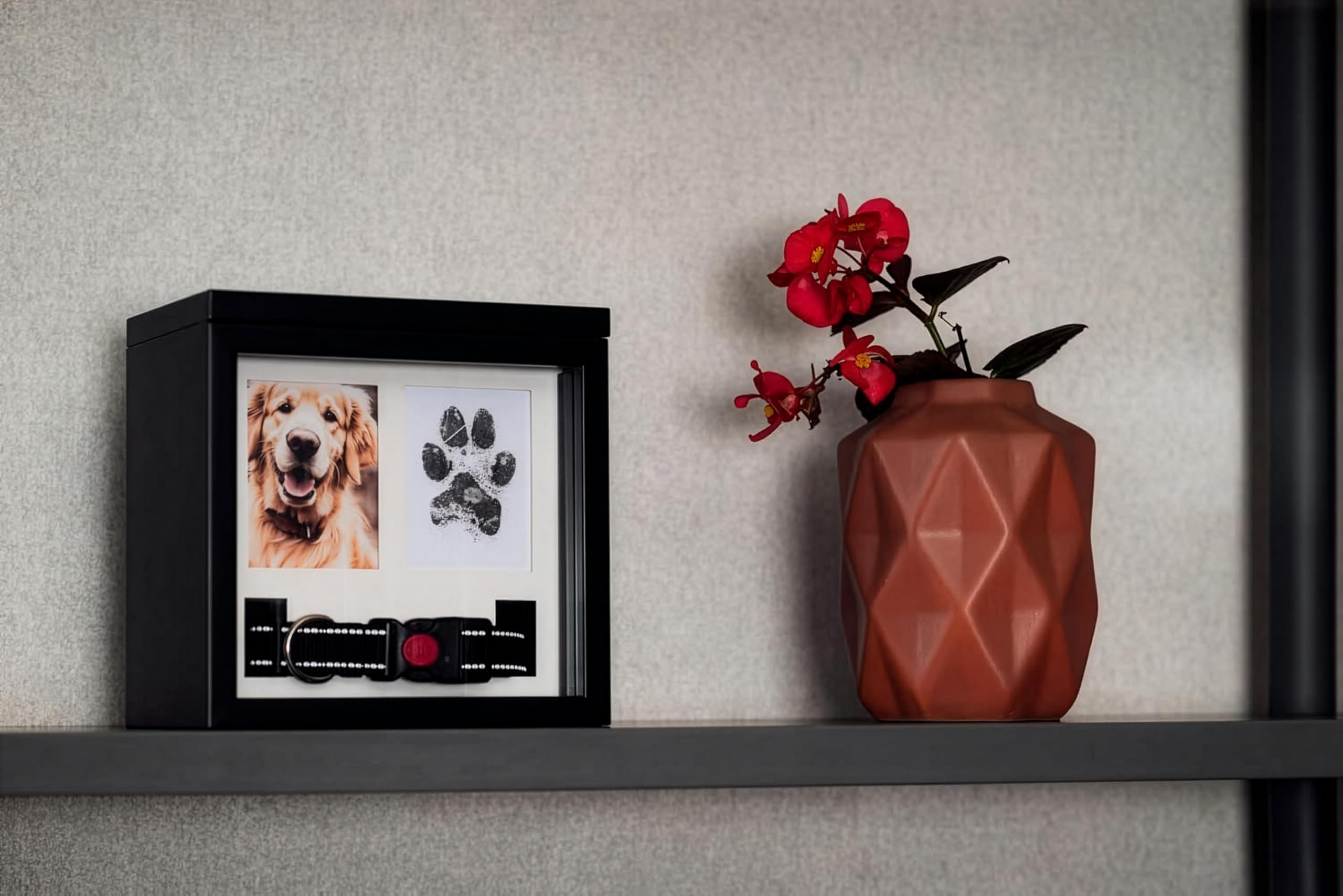 OtterPets — Urna Memorial para Cenizas de Mascotas con 4 Tipos de Exhibición, Kit de Huella y Bolsa de Franela para Perros y Gatos