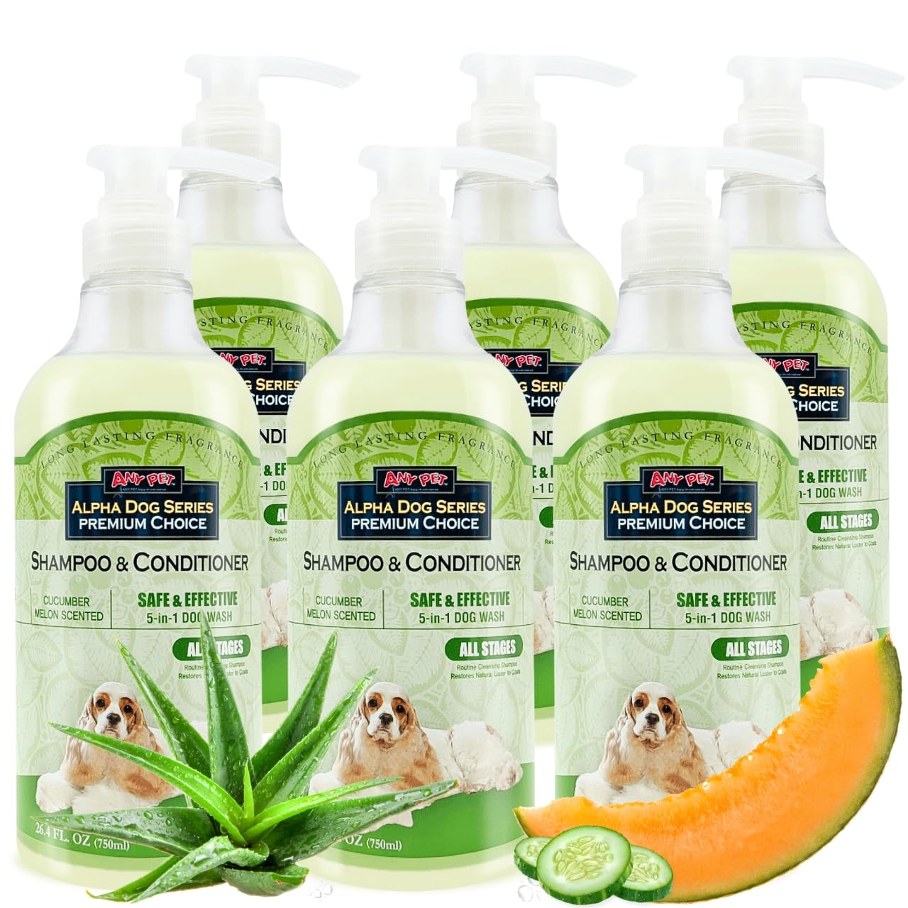 Alpha Dog Series — Shampoo y Acondicionador 2 en 1 con Aloe Vera para Perro, Fórmula Natural, pH Balanceado y Sin Lágrimas