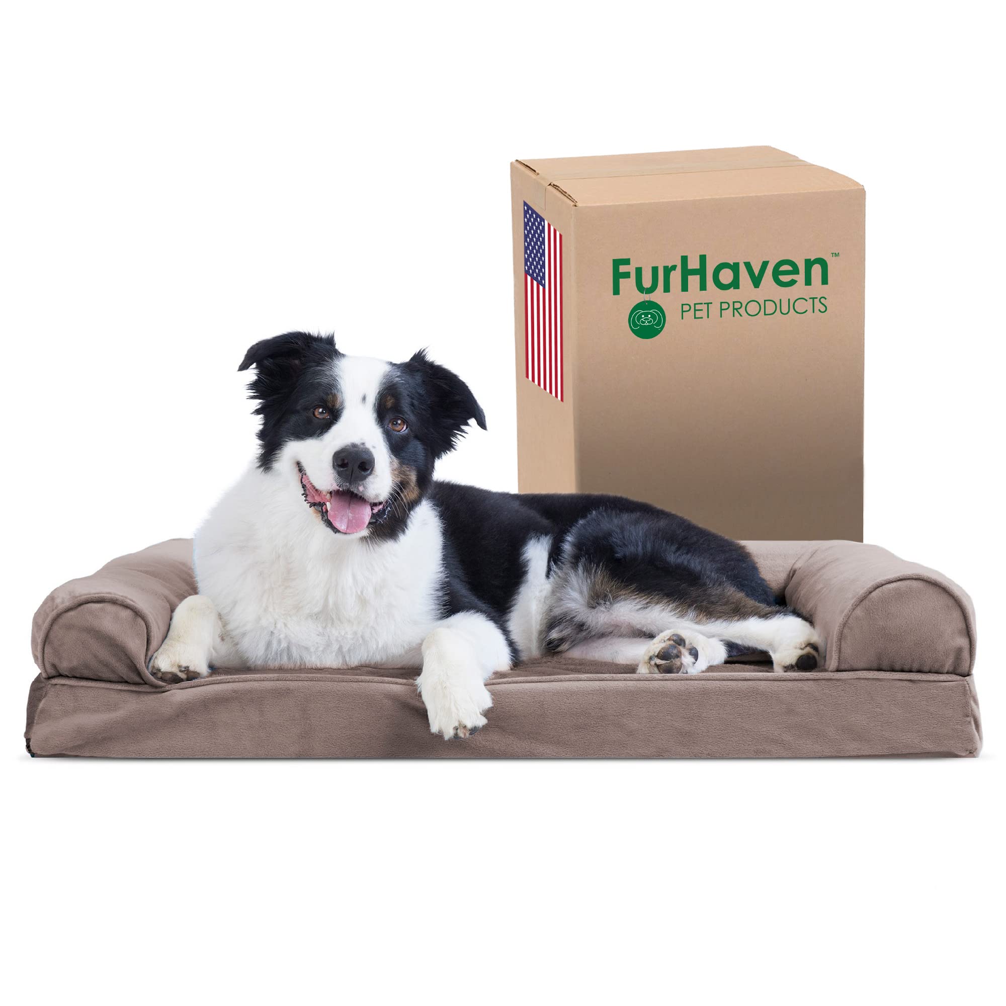 Furhaven Cooling Gel — Cama Ortopédica con Gel Refrescante, Bolsters Removibles y Cubierta Lavable para Perros Grandes