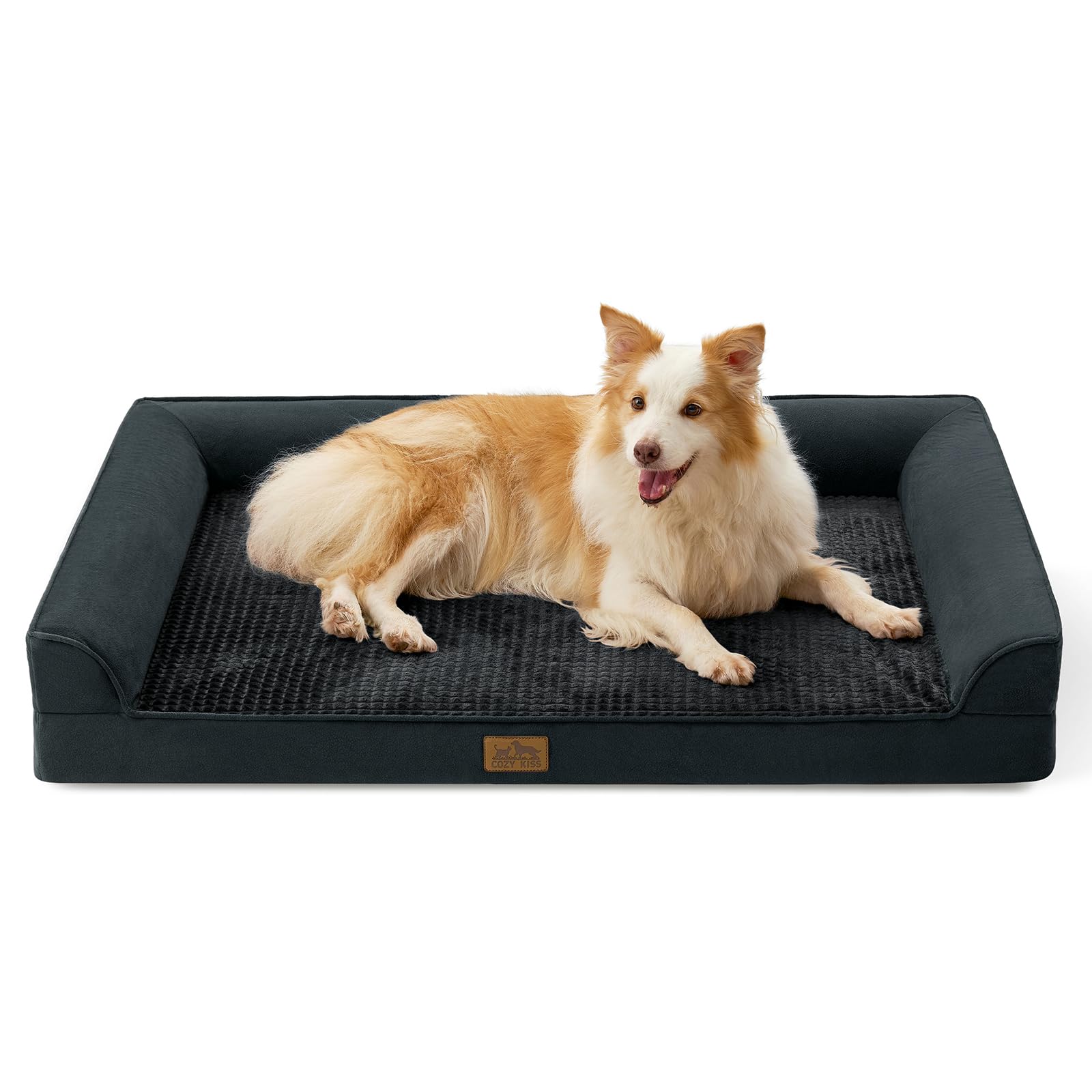 COZY KISS — Cama Ortopédica con Soporte en Espuma tipo Huevo y Bordes Acolchados en U para Perro