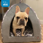 Casa Tienda Suave para Perros y Gatos Best Pet Supplies — Refugio Interior con Forro de Poly-Foam, Diseño Cuadriculado Gris, 48 x 48 x 48 cm