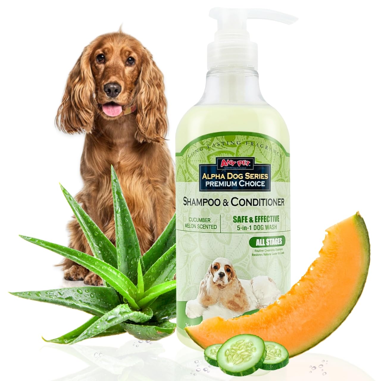 Alpha Dog Series — Shampoo y Acondicionador 2 en 1 con Aloe Vera para Perro, Fórmula Natural, pH Balanceado y Sin Lágrimas