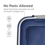 IRIS USA — Contenedor Hermético para Alimento de Perro y Gato, Combo 30 lbs y 11 lbs, Apilable con Ruedas y Taza Medidora de 2 Tazas