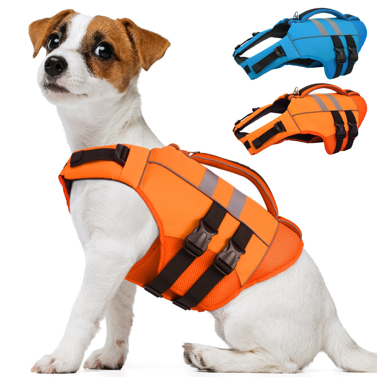 Kuoser — Chaleco Salvavidas Ajustable con Asa de Rescate y Reflectores para Perro