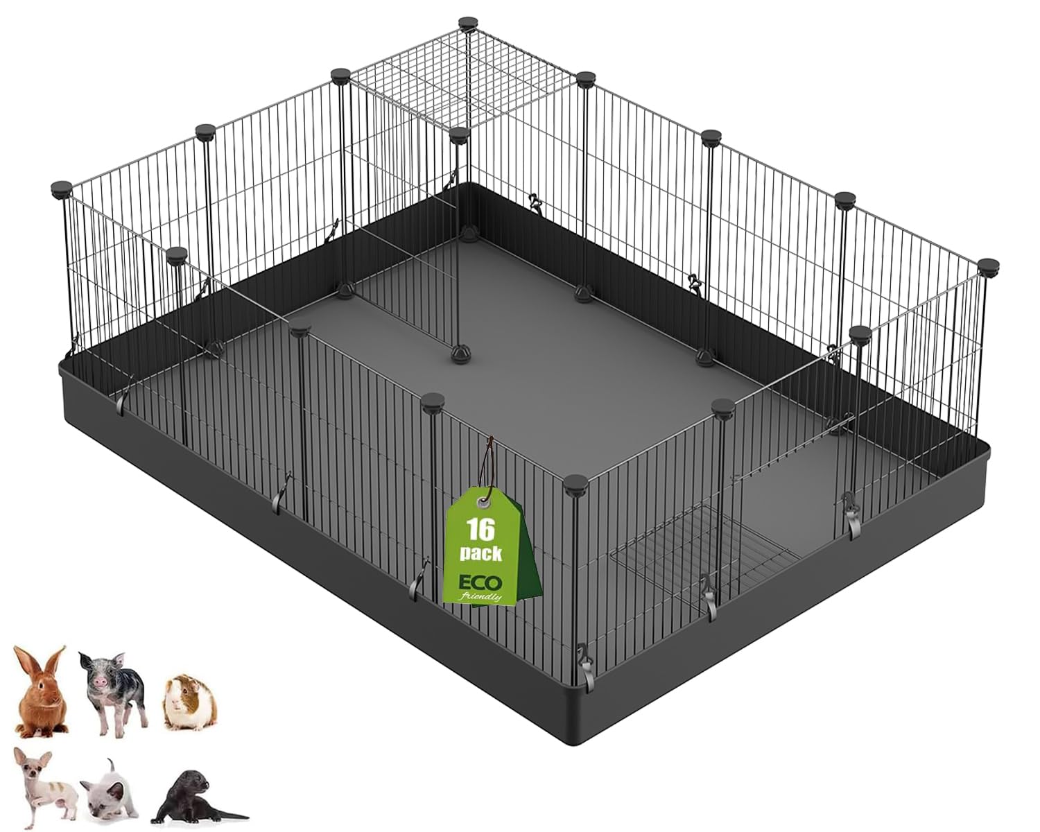 LANGXUN — Corral y Jaula Modular de Metal para Animales Pequeños, Conejos, Cobayos, Cachorros y Gatitos | Uso Interior y Exterior