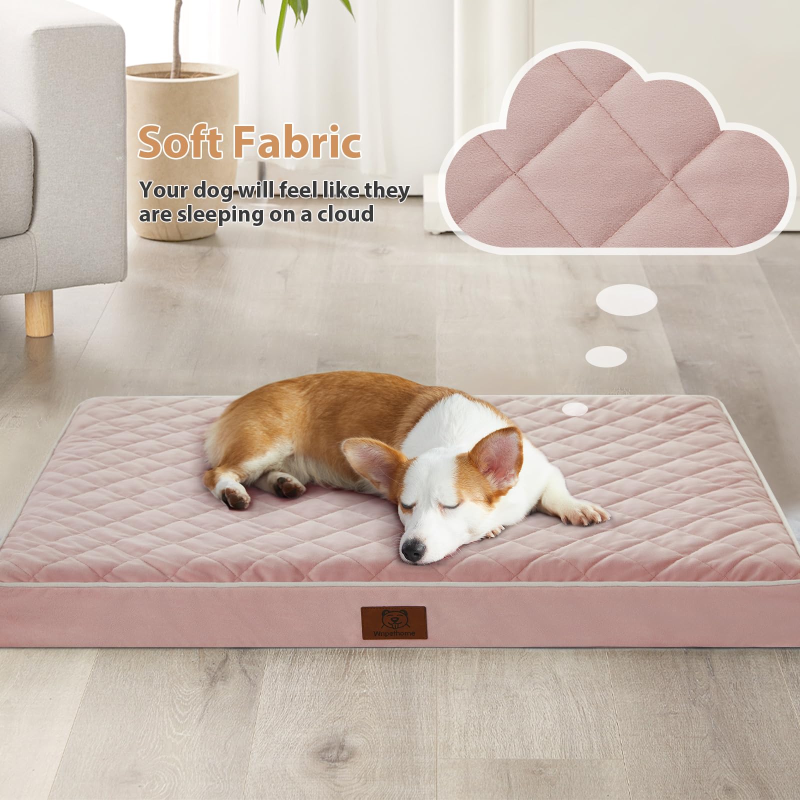 WNPETHOME — Cama Ortopédica Impermeable con Funda Lavable y Base Antideslizante para Perro