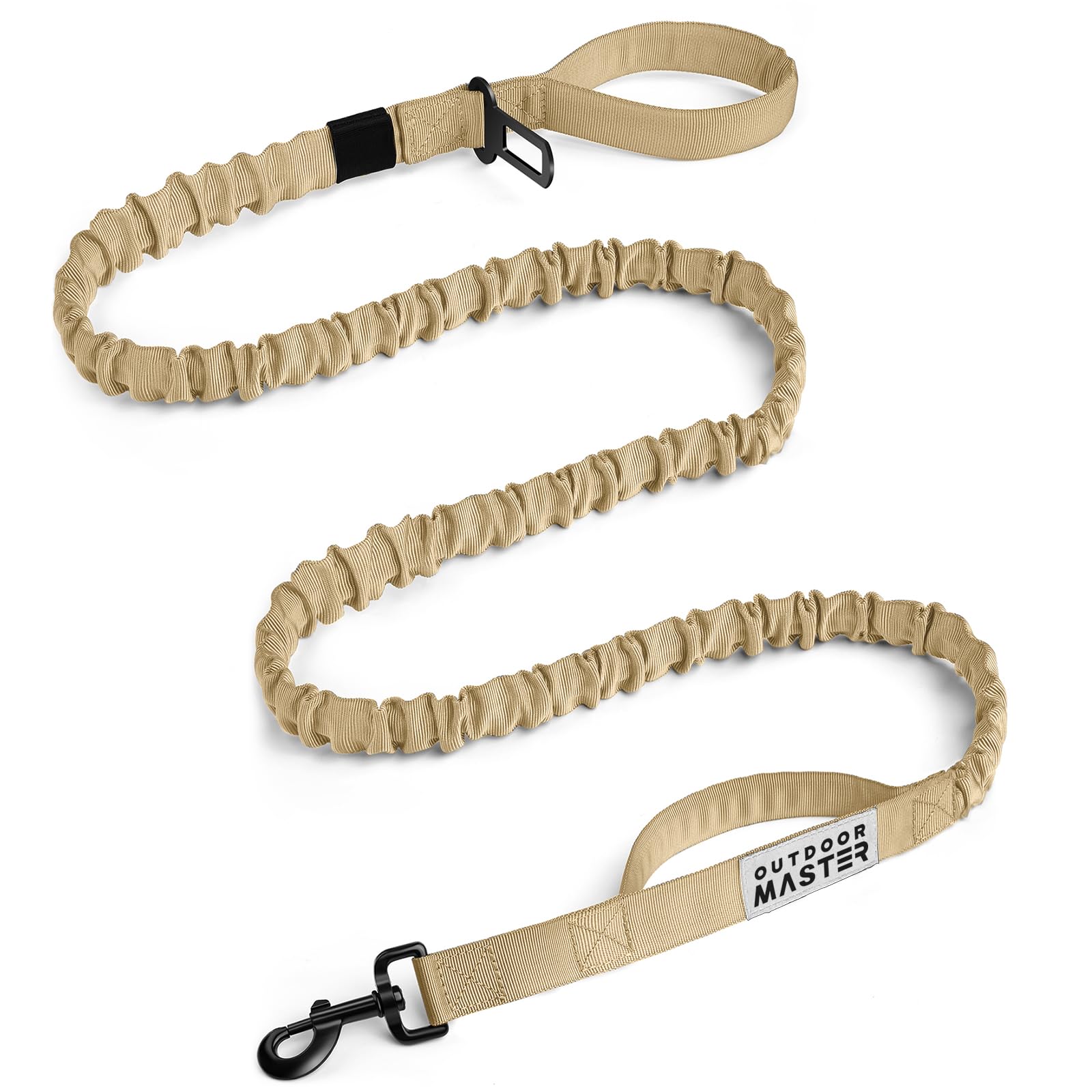 OutdoorMaster Bungee — Correa Elástica con Doble Mango Acolchado y Mosquetón 360° para Perro