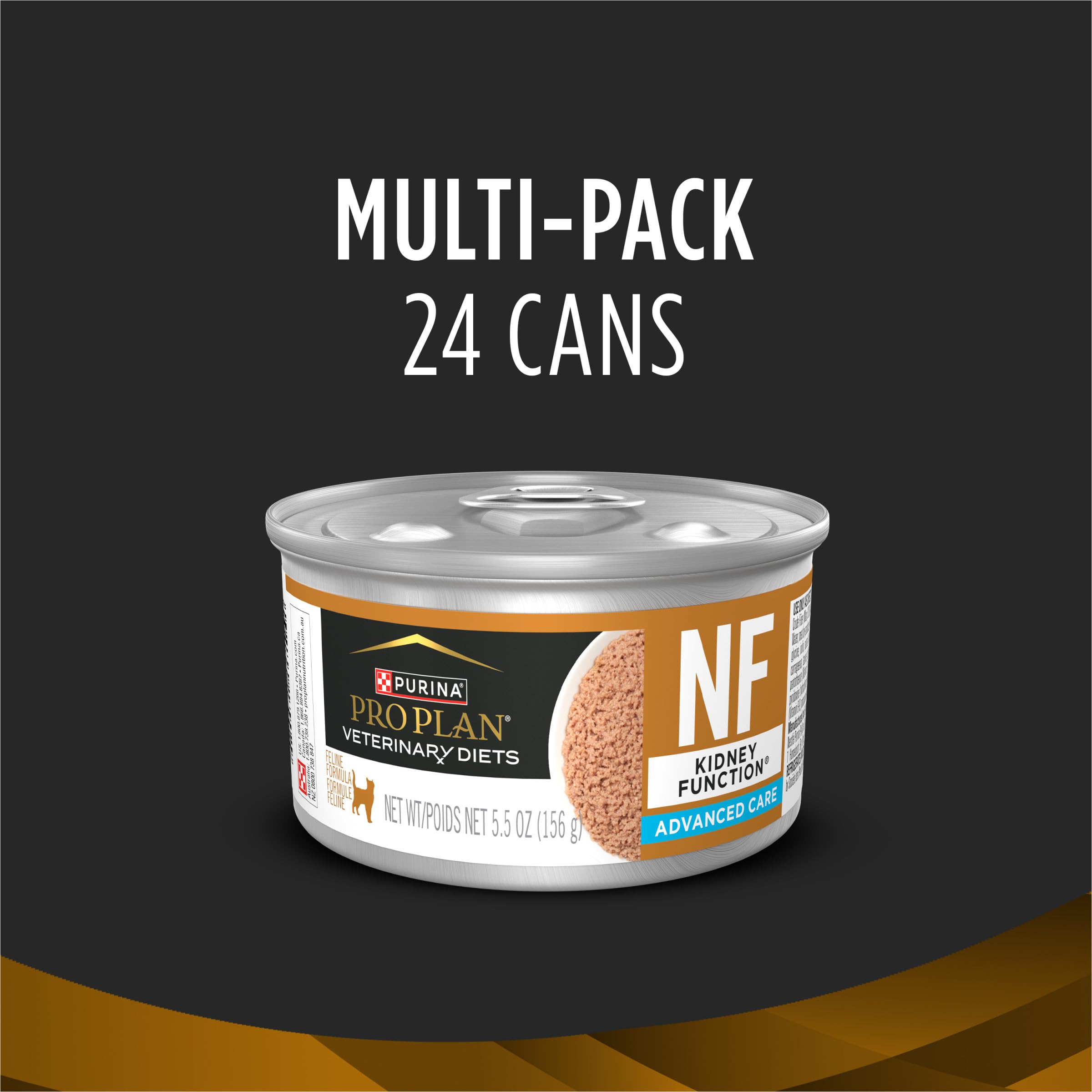 Purina Pro Plan Veterinary Diets NF Kidney Function Advanced Care — Alimento Húmedo en Paté para Gatos Adultos con Función Renal Avanzada, 24 Latas de 5.5 oz