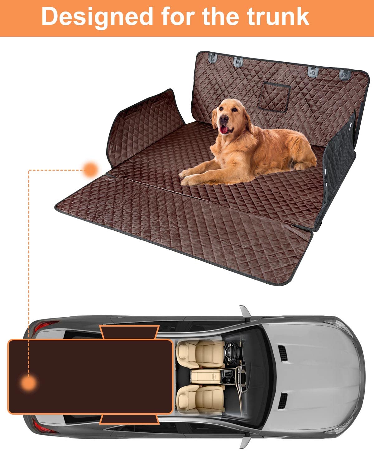 PETICON — Cubierta Protectora Impermeable para Maletero de SUV, Sedán y Van con Protector de Cajuela y Antideslizante para Perros