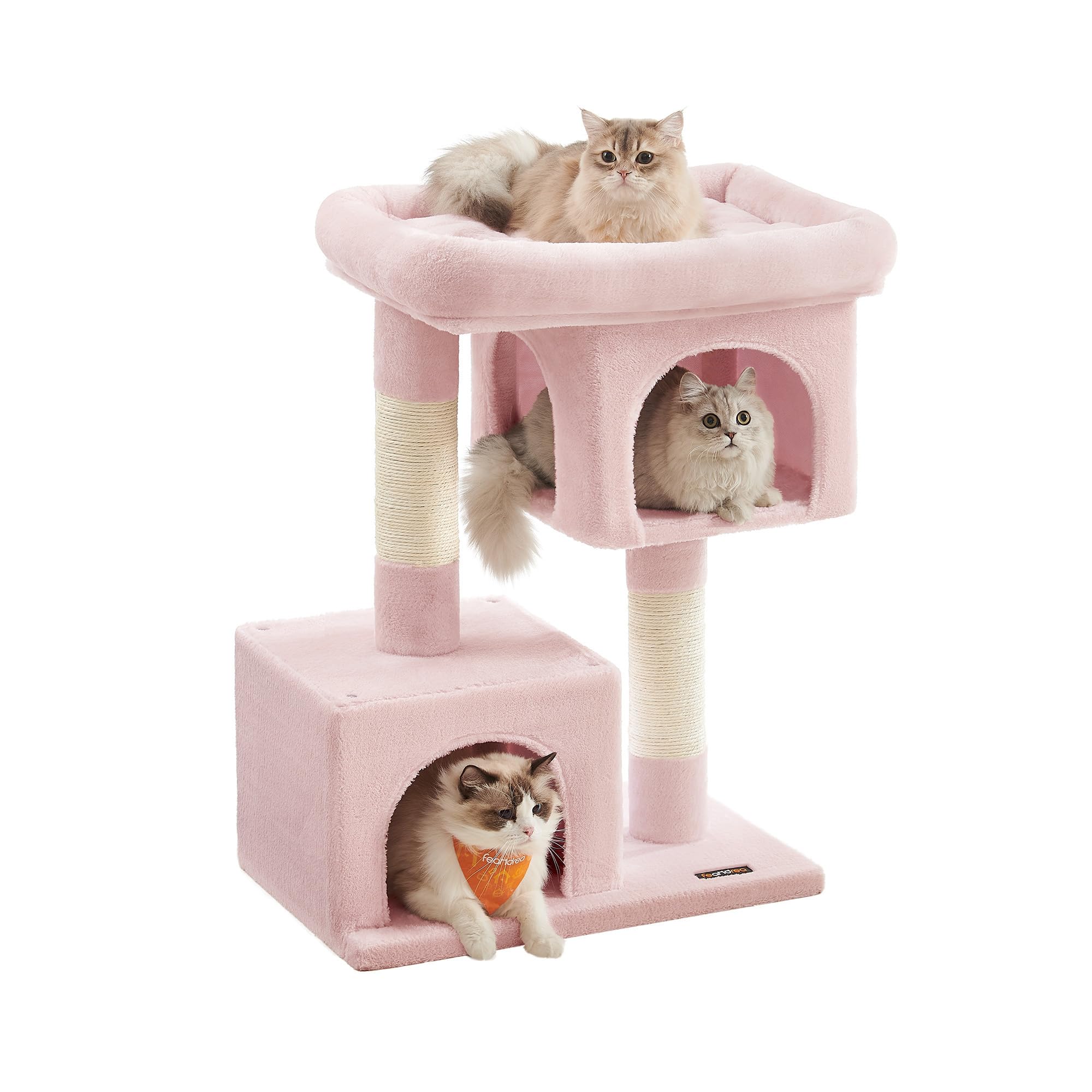Feandrea — Torre Rascador para Gatos con Condo, Perchas y Postes de Sisal