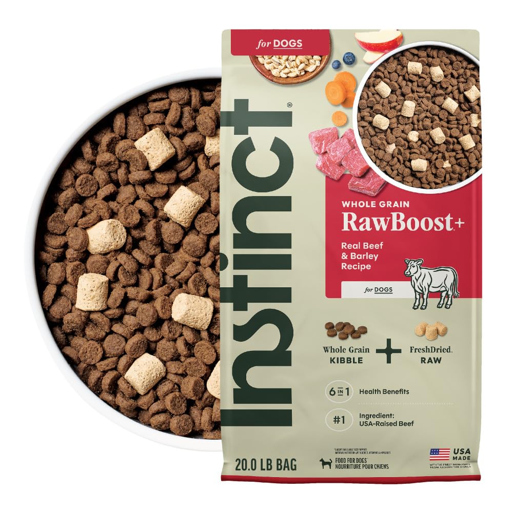 Instinct RawBoost Whole Grain — Alimento para Perro con Trozos de Pollo Crudo Deshidratado y Granos Enteros