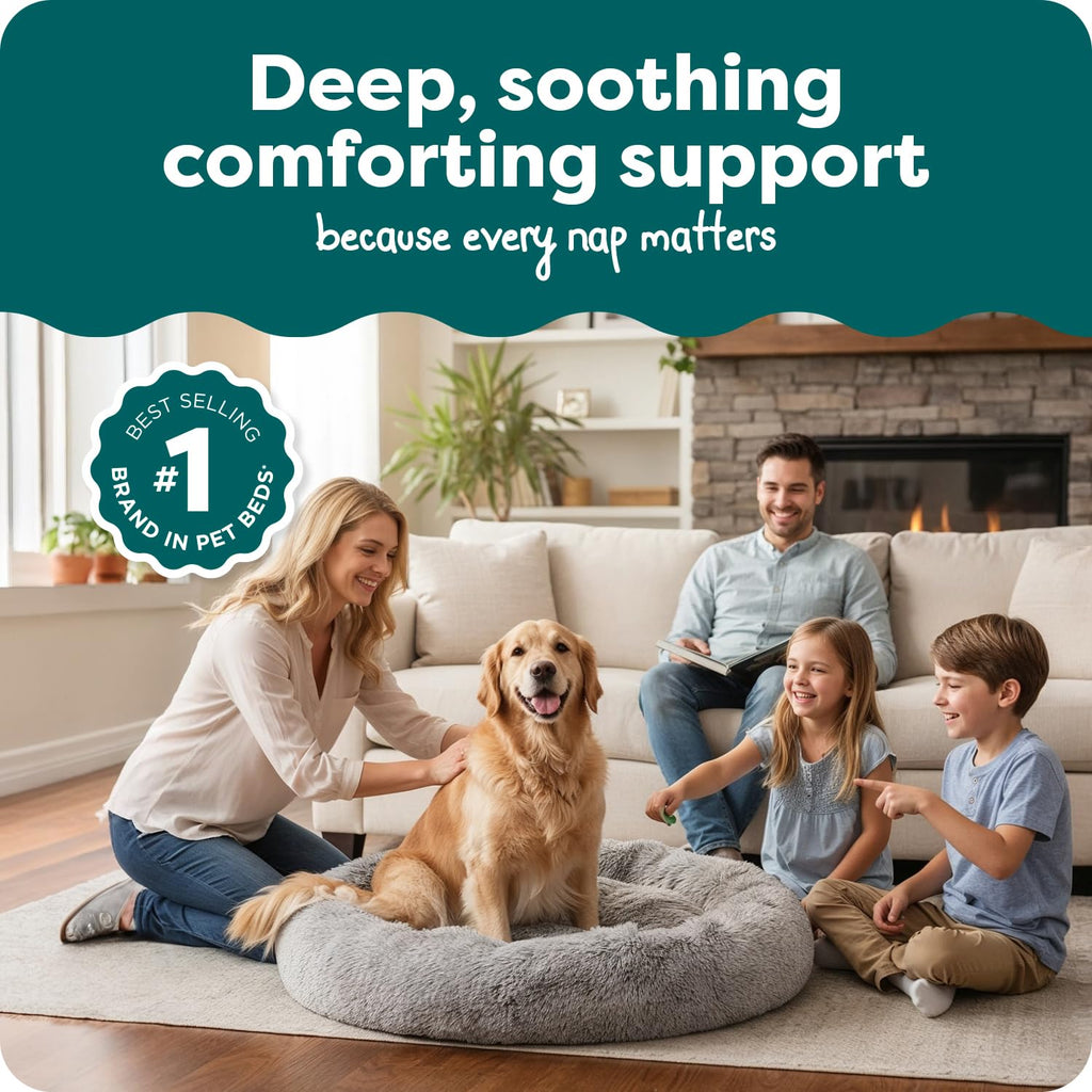 FurHaven Calming Cuddler — Cama Donut Calmante de Peluche para Perros y Gatos