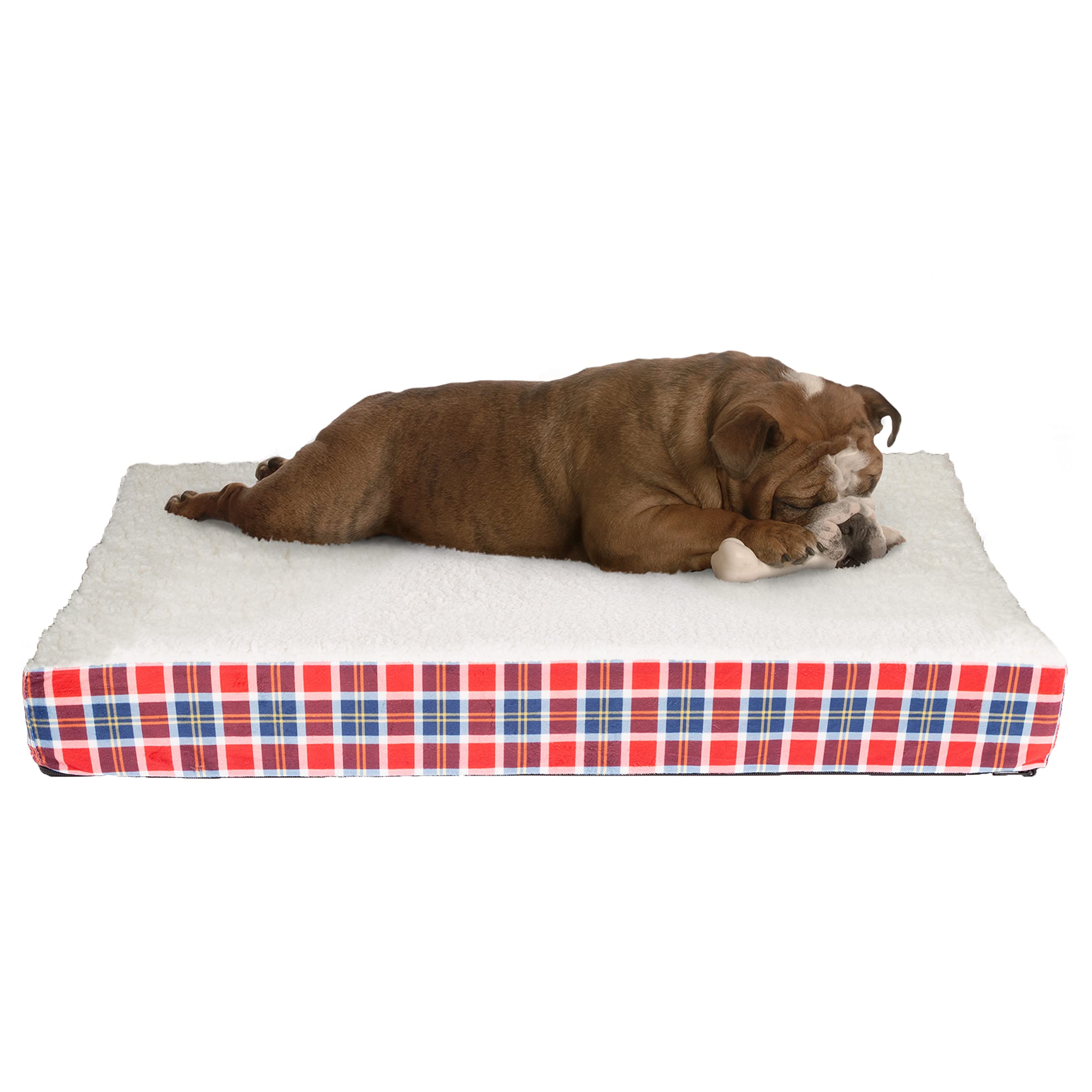 Petmaker — Cama Ortopédica con Memory Foam y Cubierta de Sherpa Lavable para Perro