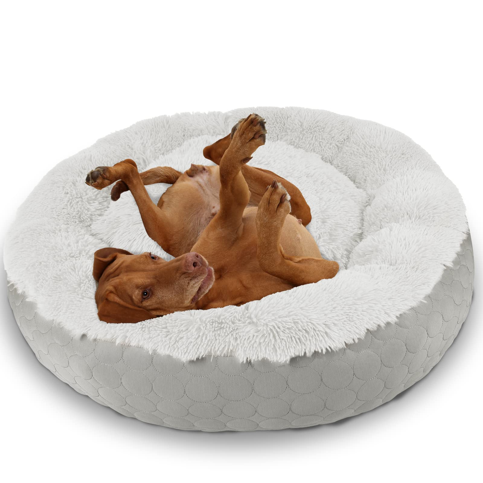 HachiKitty Calming Donut Bed — Cama Redonda y Esponjosa con Lado Frío y Cálido para Perro