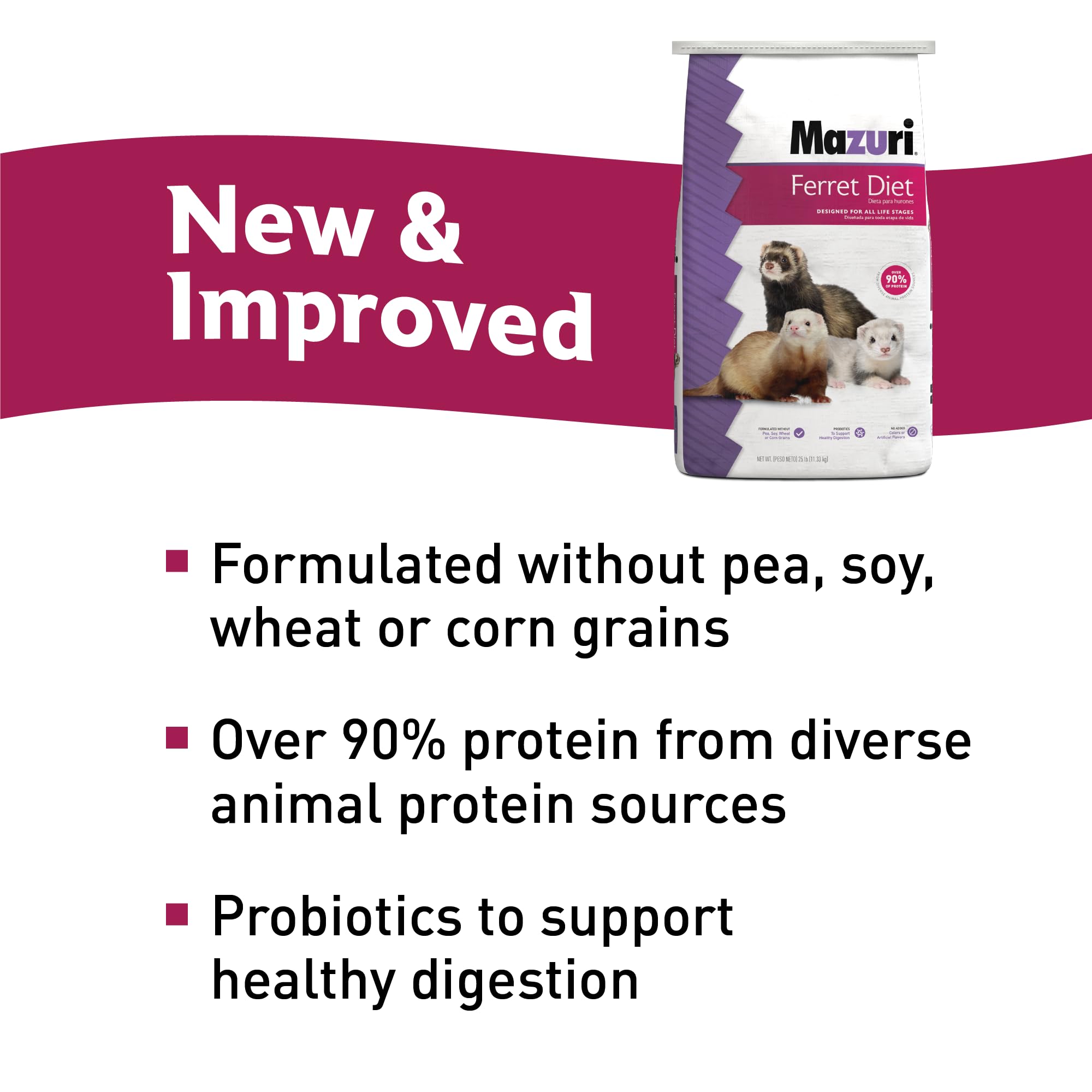 Mazuri Ferret Food — Alimento Seco Alto en Proteínas para Hurones