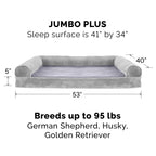 Furhaven Cooling Gel — Cama Ortopédica con Gel Refrescante, Bolsters Removibles y Cubierta Lavable para Perros Grandes