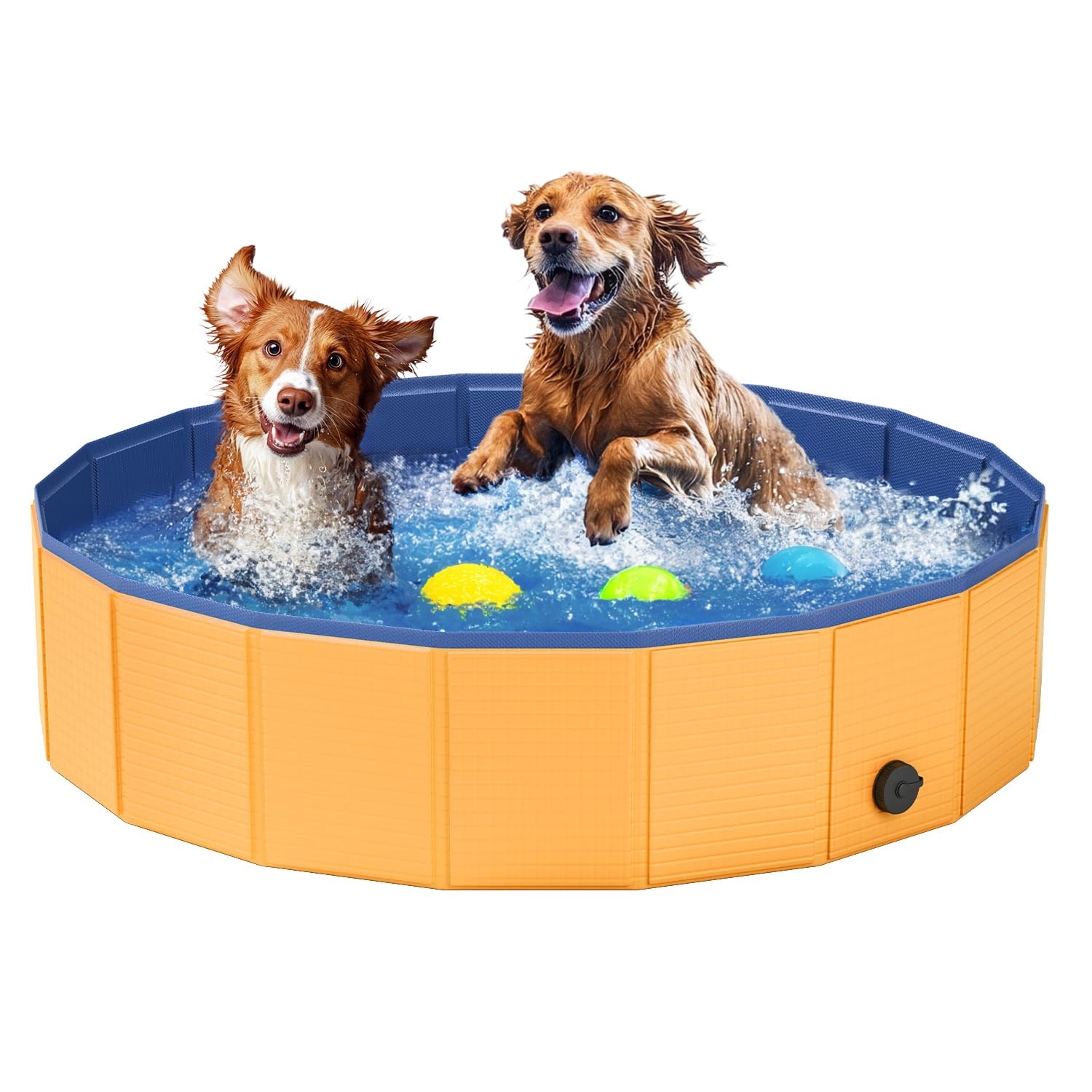 Alberca Plegable para Perros — Tina de Baño y Chapoteo Exterior para Mascotas