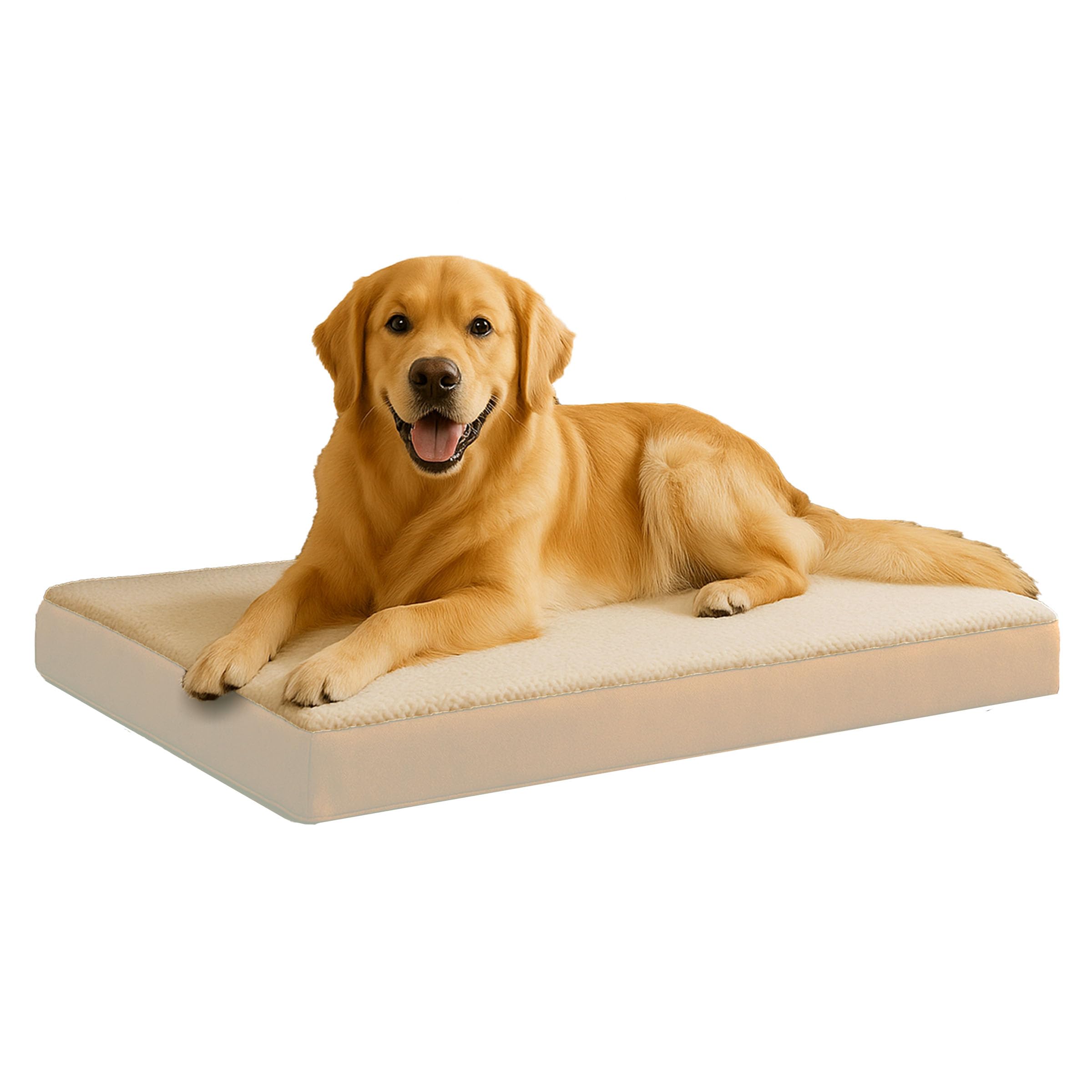 Petmaker — Cama Ortopédica con Memory Foam y Cubierta de Sherpa Lavable para Perro
