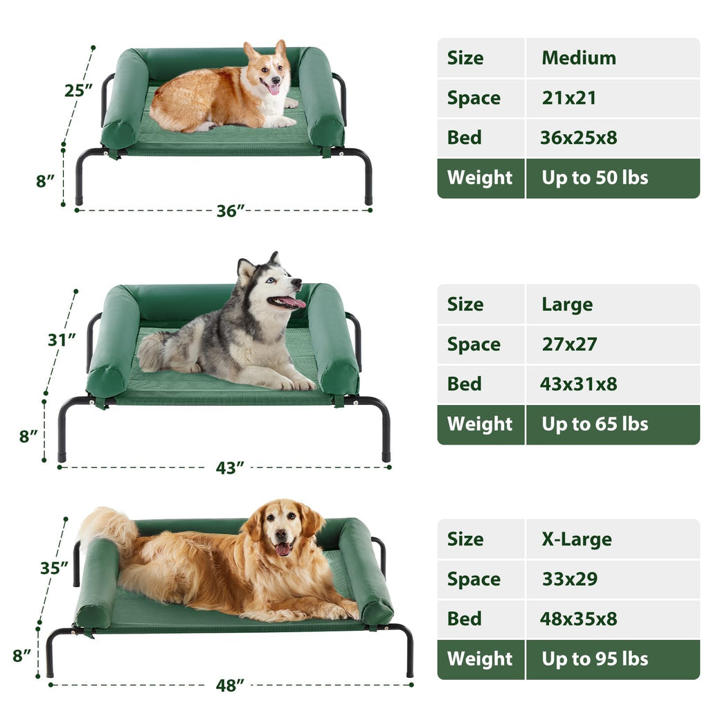 RRPETHOME — Cama Elevada Refrescante con Malla Transpirable y Patas Antideslizantes para Perros Grandes