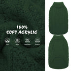 Suéter Tejido Térmico con Cuello Alto para Perros — Jersey Clásico de Punto Cable Cálido para Cachorros y Gatos Pequeños, Medianos y Grandes
