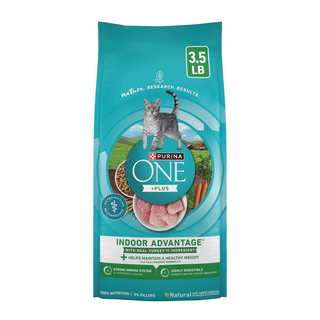 Purina ONE Indoor Advantage — Alimento Seco Natural para Gato Adulto de Interior con Control de Peso y Reducción de Bolas de Pelo, con Salmón Real