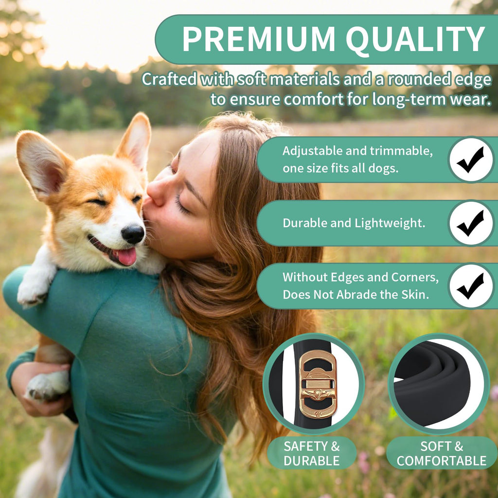 Puyrzoe Collar Antipulgas y Garrapatas para Perros y Cachorros — Paquete de 4 Collares con 32 Meses de Protección, Impermeable, Ajustable y de Liberación Lenta (Negro)