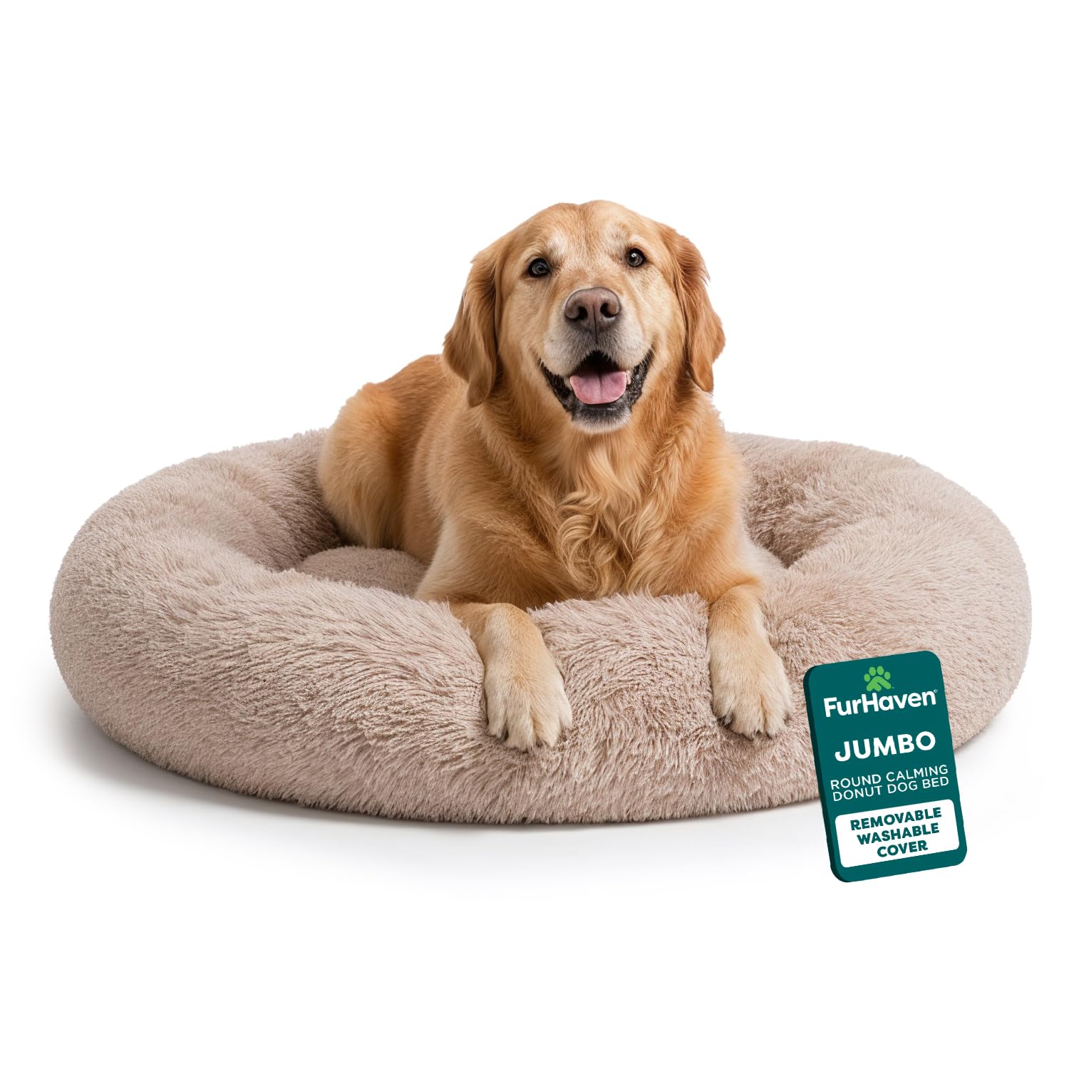FurHaven Calming Cuddler — Cama Donut Calmante de Peluche para Perros y Gatos