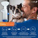 Espaciador Inhalador para Mascotas Vivelle con 2 Mascarillas (Pequeña y Grande) para Gatos y Perros Pequeños — Cámara Antiestática con Indicador de Respiración MedFlow para Inhaladores MDI