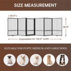 Corralito y Reja Divisoria de Metal para Perros — Puerta Abatible, Plegable y Autoportante para Interiores