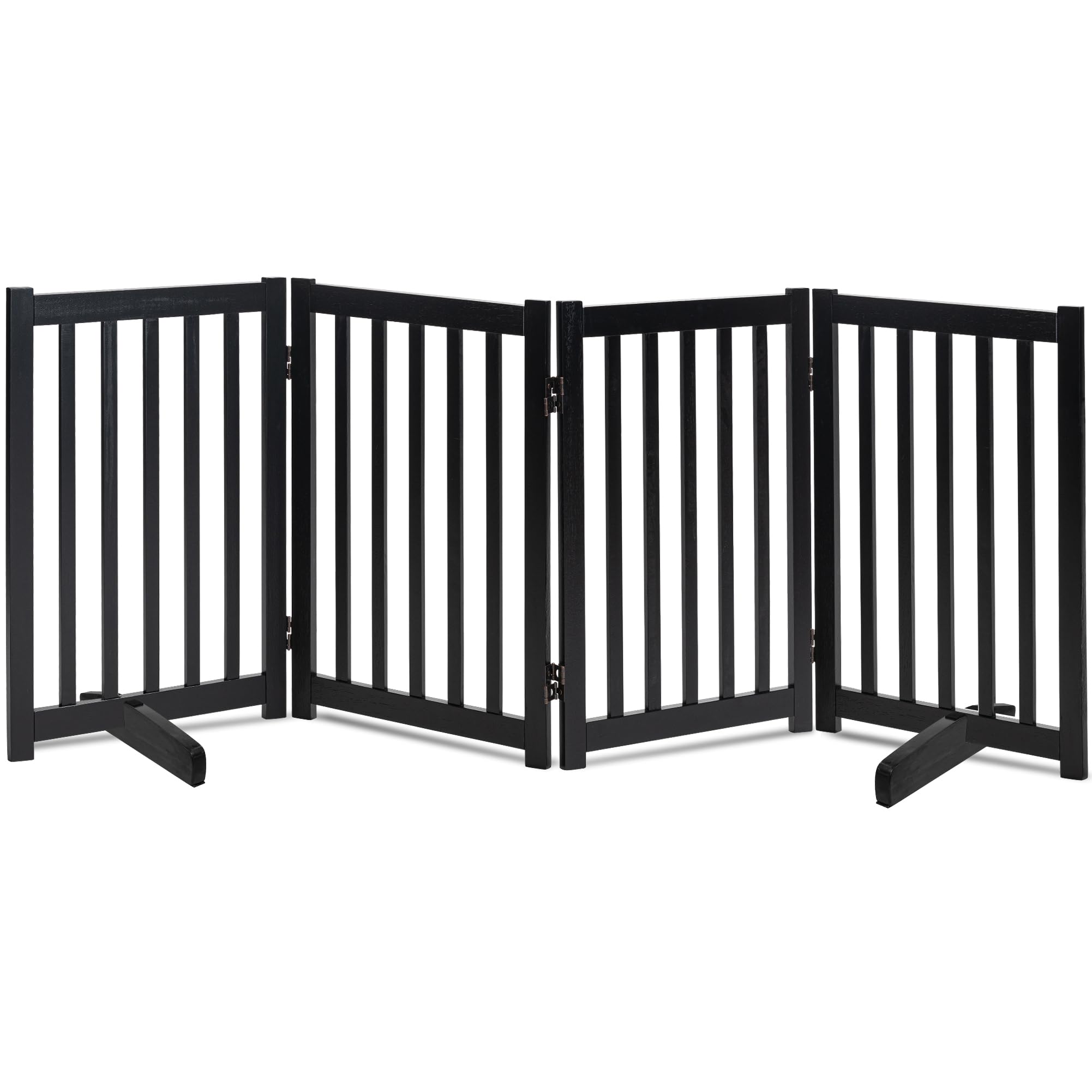 LZRS — Reja de Madera de Roble Plegable Independiente para Mascotas, Puerta de Seguridad Interior para Perros