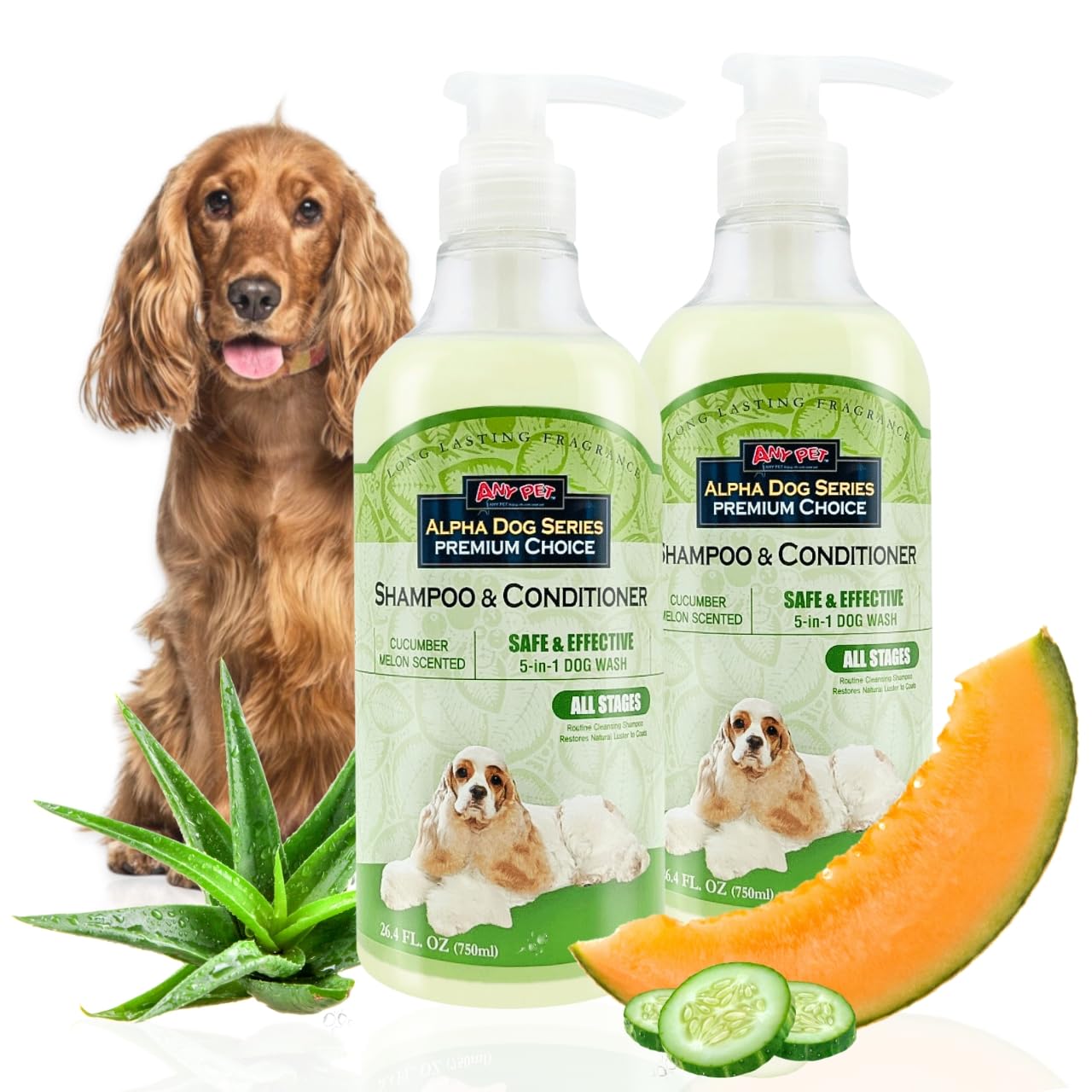 Alpha Dog Series — Shampoo y Acondicionador 2 en 1 con Aloe Vera para Perro, Fórmula Natural, pH Balanceado y Sin Lágrimas