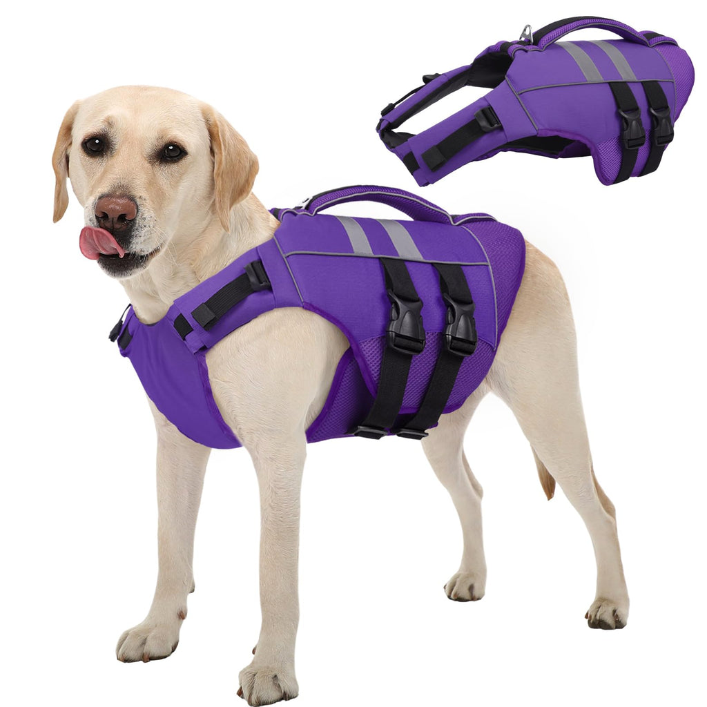 Kuoser — Chaleco Salvavidas Ajustable con Asa de Rescate y Reflectores para Perro