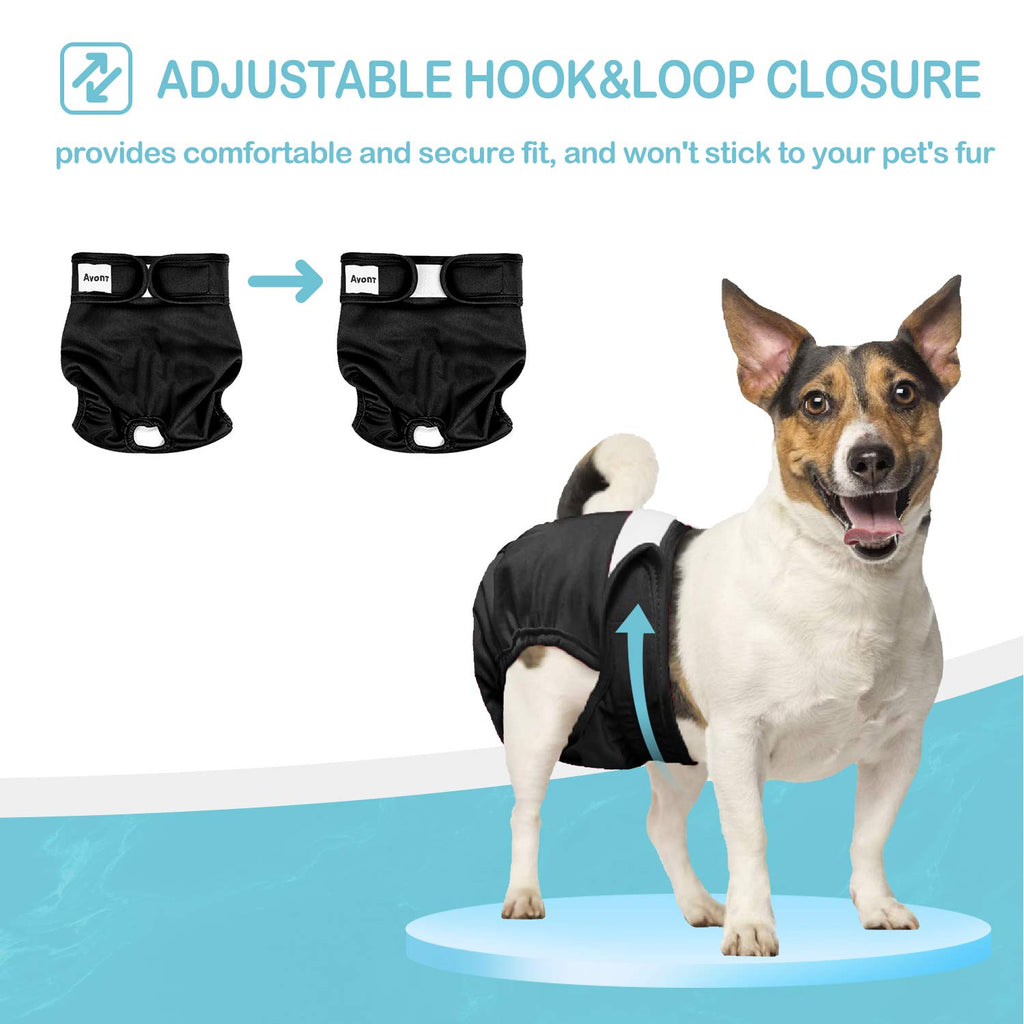 Avont 3 Pack Washable Female Dog Diapers, Premium Reusable Highly Absorbent Doggie Period Panties Durable Dog Diaper Cover