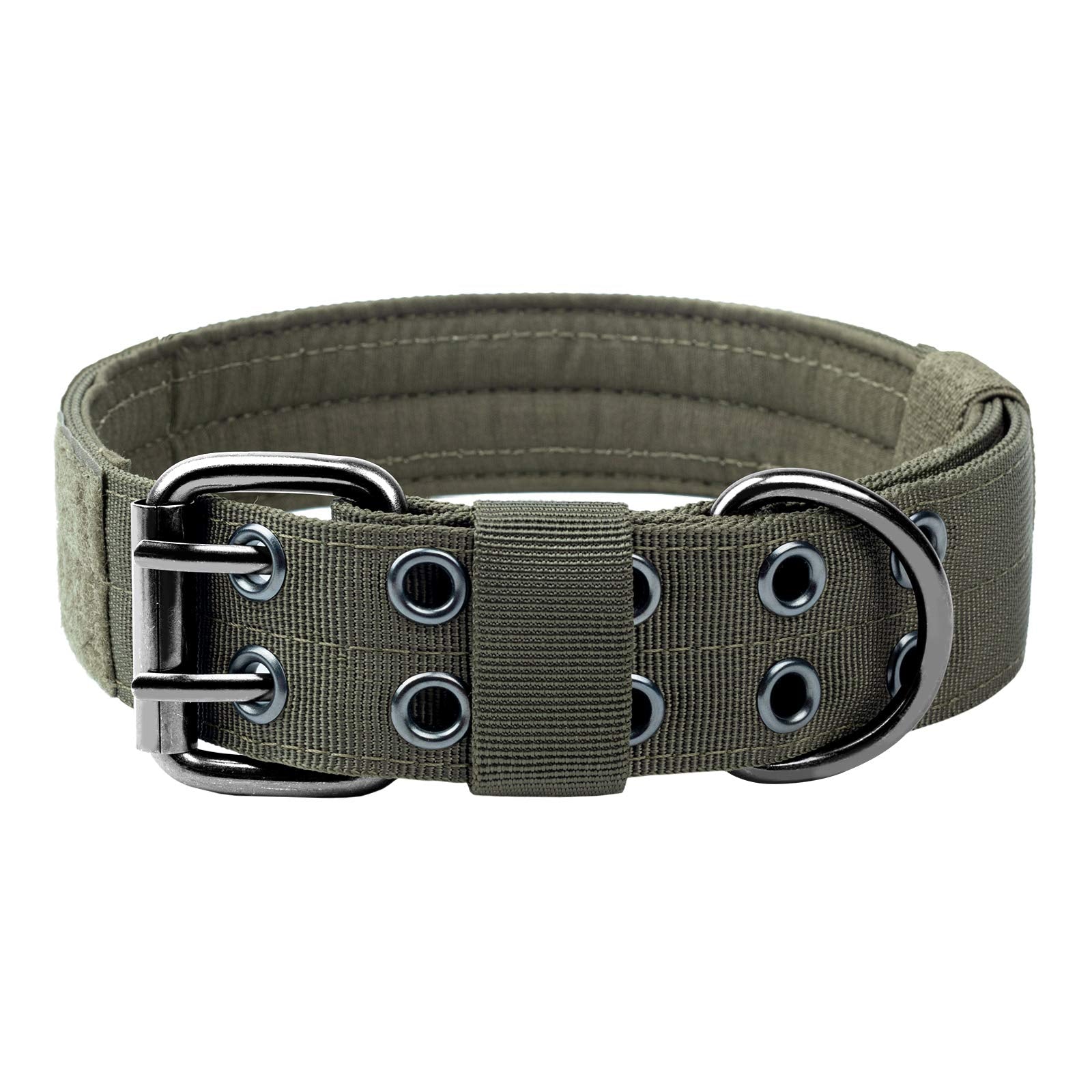 OneTigris Tactical — Collar Militar Ajustable con Argolla D y Hebilla de Metal para Perro
