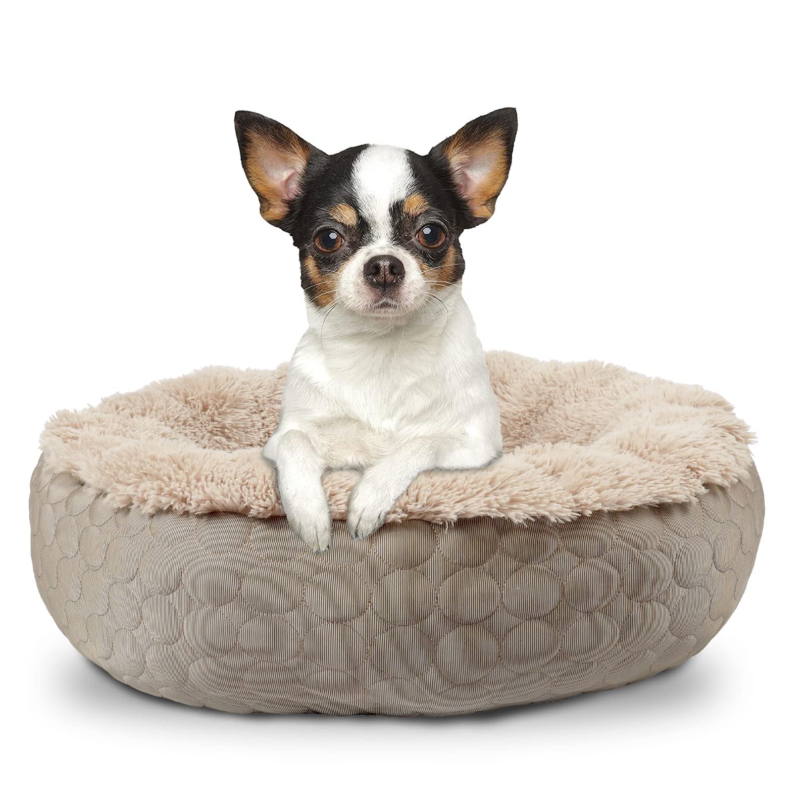 HachiKitty Calming Donut Bed — Cama Redonda y Esponjosa con Lado Frío y Cálido para Perro